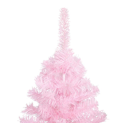 Kunstkerstboom met verlichting en kerstballen 150 cm PVC roze