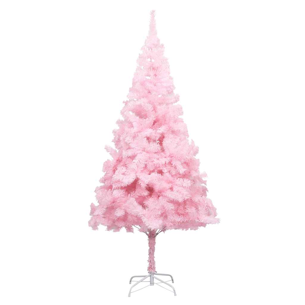 Artificial Christmas tree with lights and Christmas balls 240 cm PVC pink