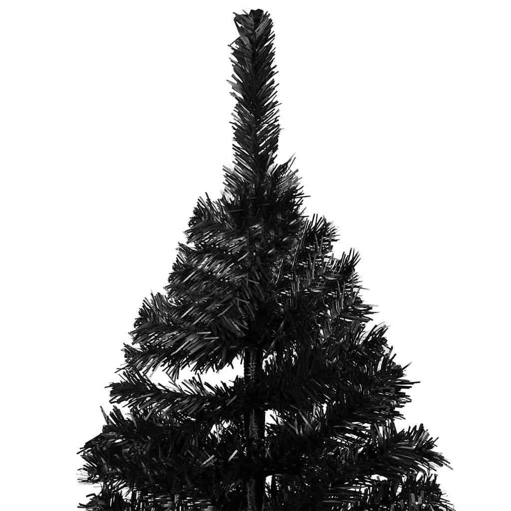 Artificial Christmas tree with lights and Christmas balls 240 cm PVC black