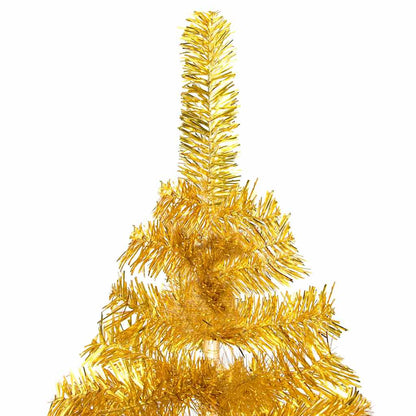 Kunstkerstboom met verlichting en kerstballen 120 cm PET goud