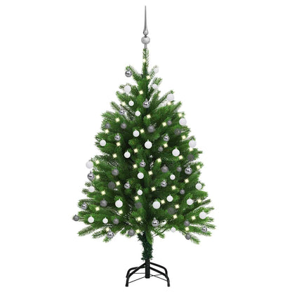 Kunstkerstboom met verlichting en kerstballen 120 cm groen