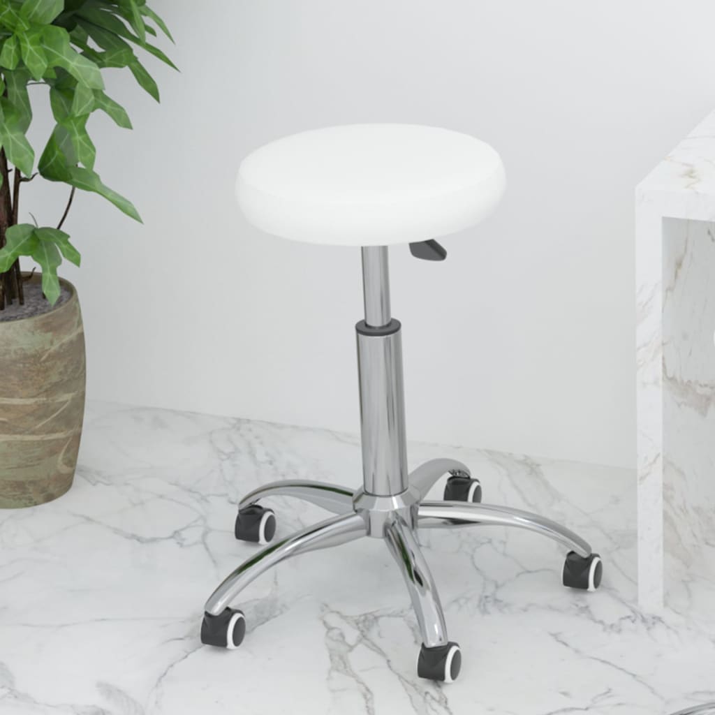 Office chair swivel artificial leather white