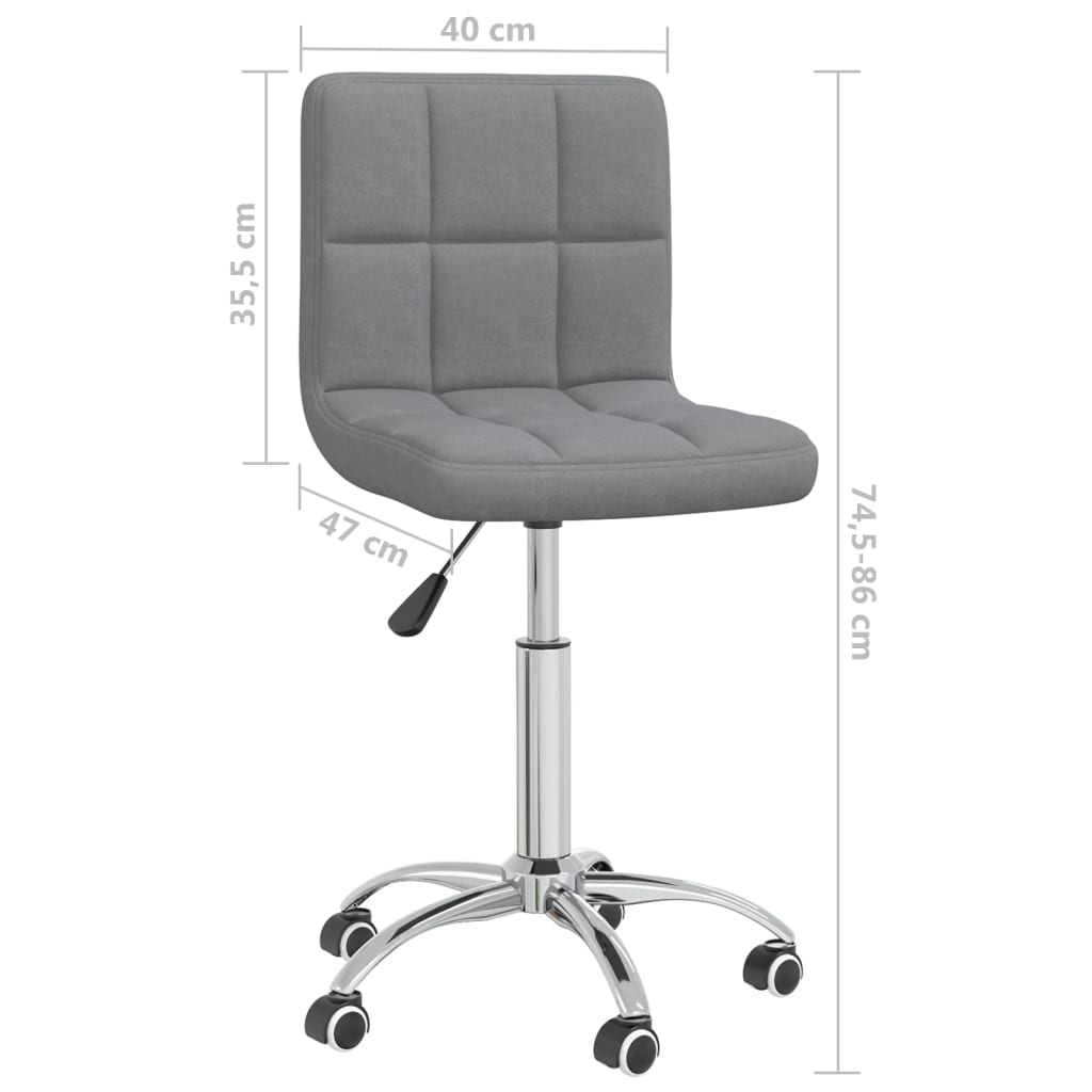 Office chair swivel fabric light gray