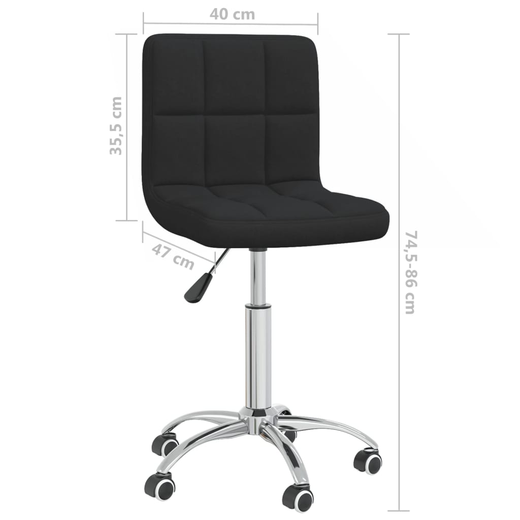 Office chair swivel fabric black