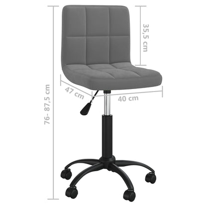 Office chair swivel velvet dark gray