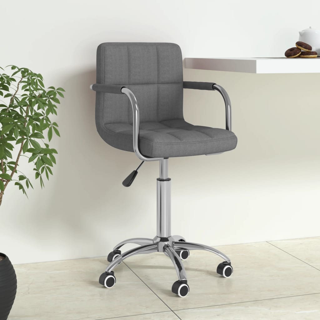 Office chair swivel fabric light gray