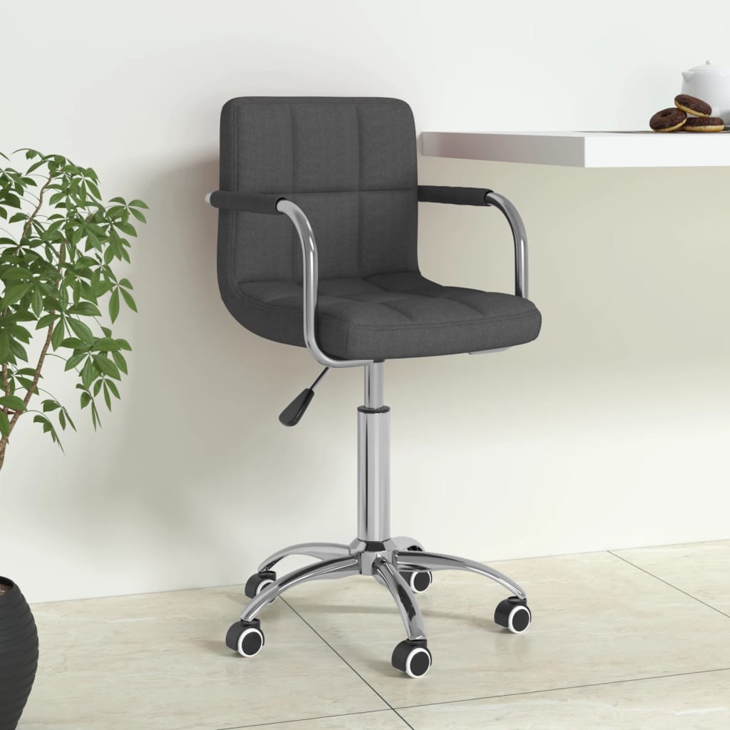 Office chair swivel fabric dark gray