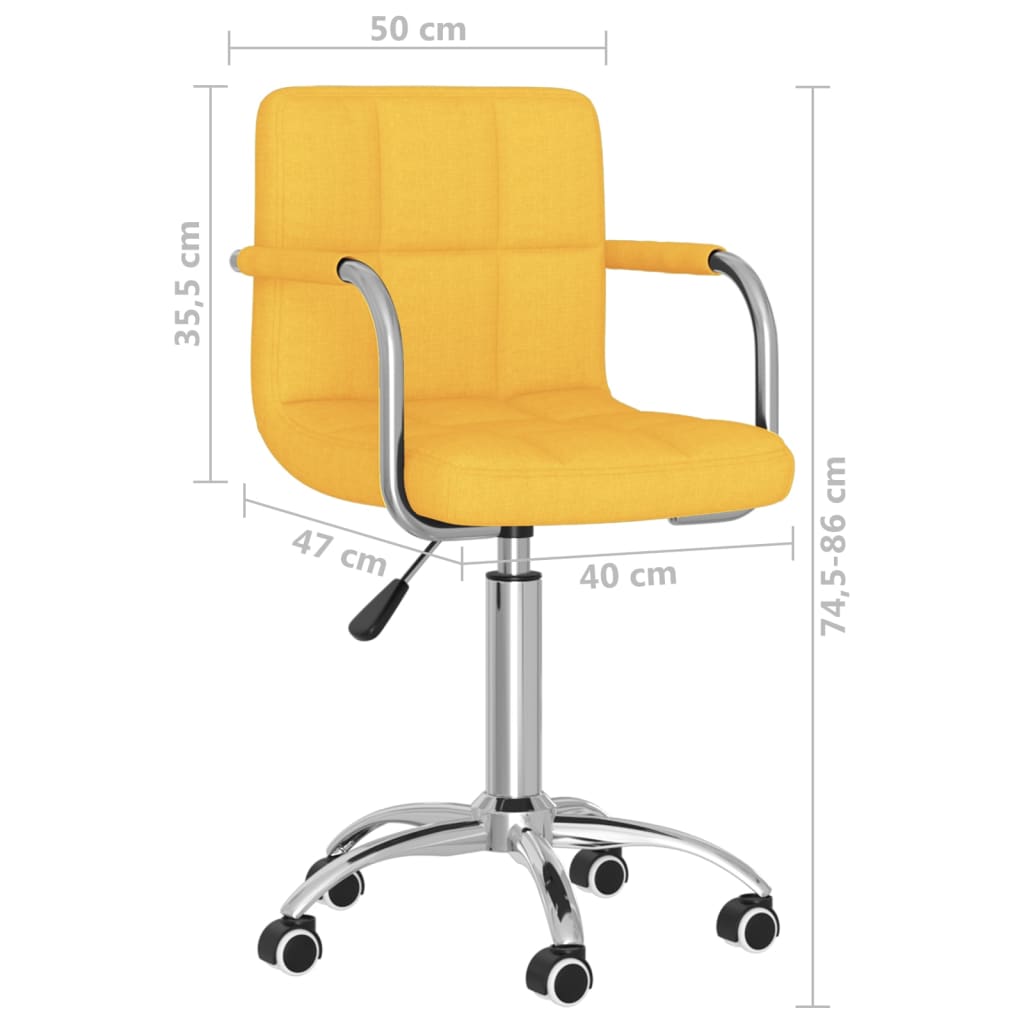 Office chair swivel fabric mustard yellow