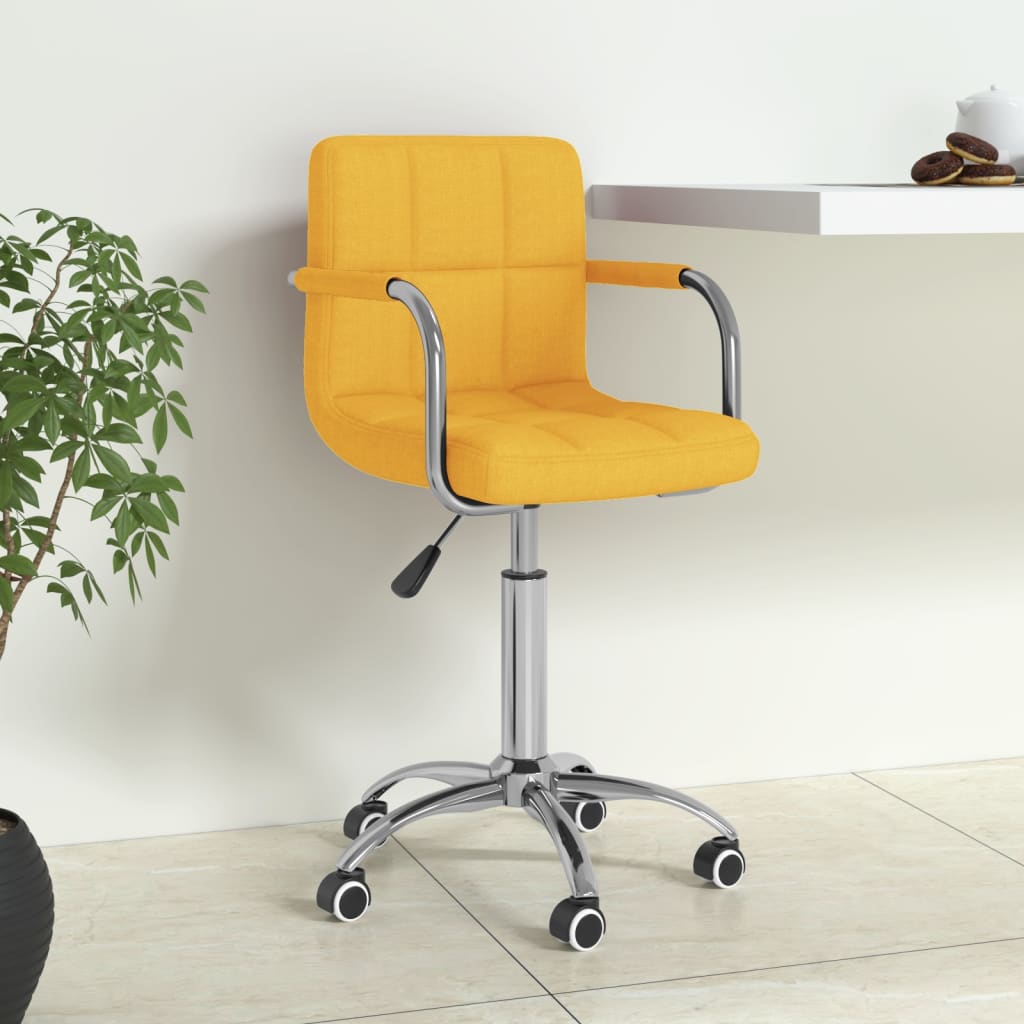 Office chair swivel fabric mustard yellow