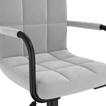 Kantoorstoel draaibaar fluweel lichtgrijs