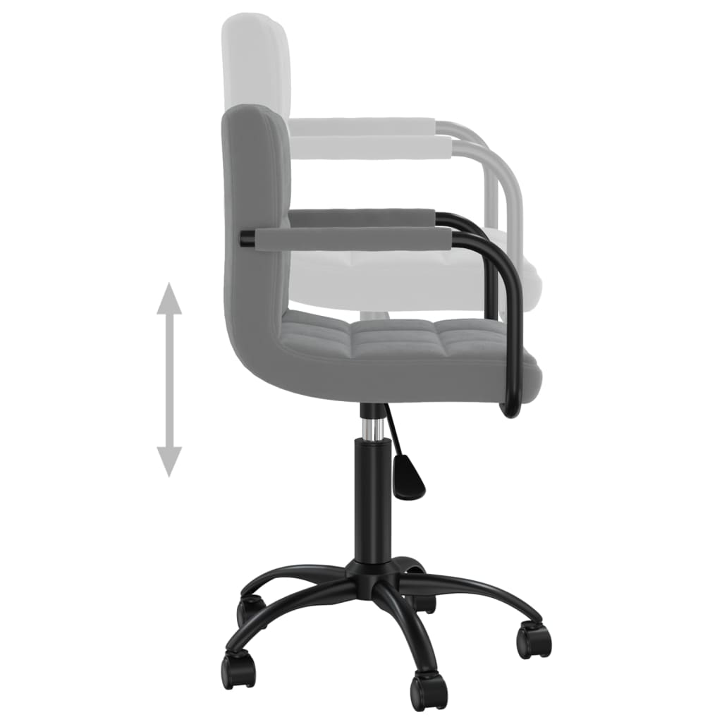 Kantoorstoel draaibaar fluweel donkergrijs