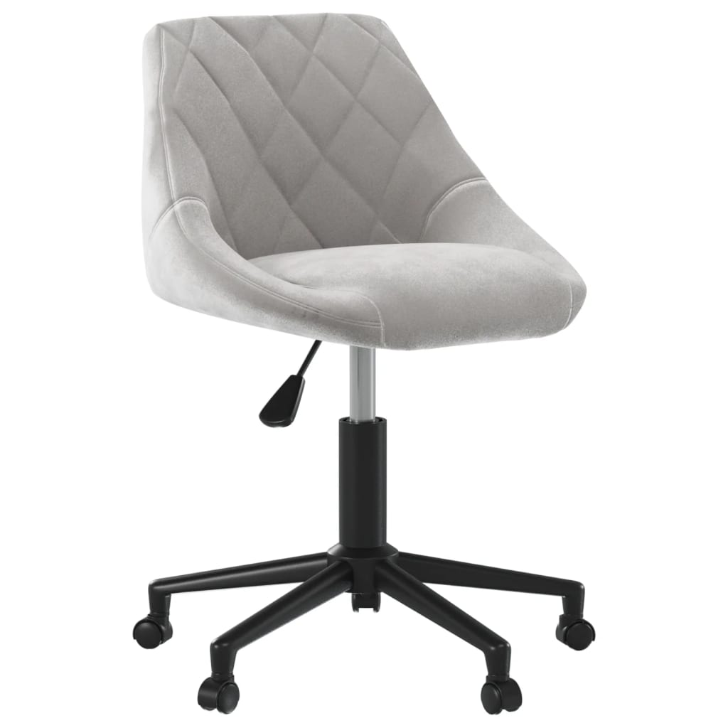 Office chair swivel velvet light gray