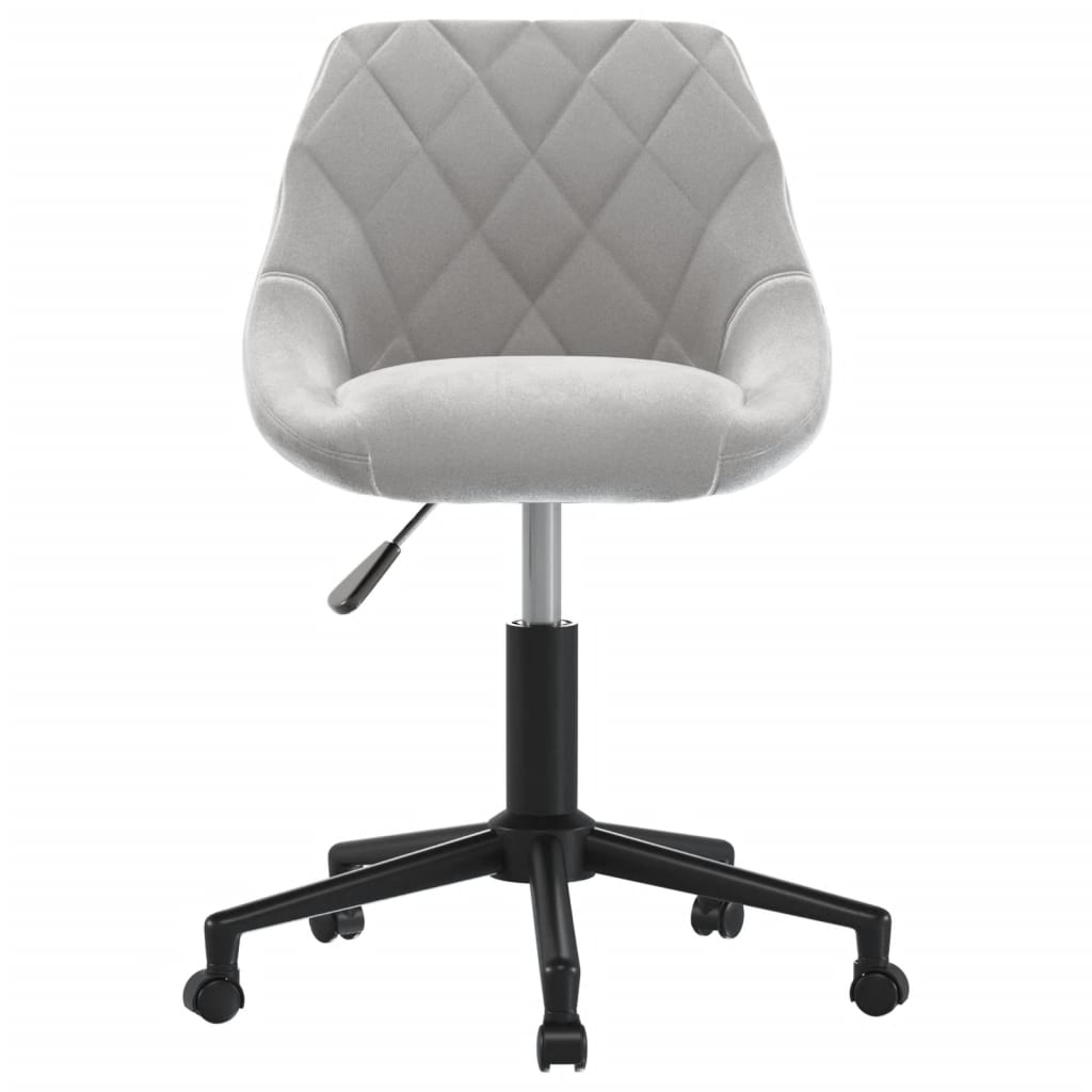 Office chair swivel velvet light gray