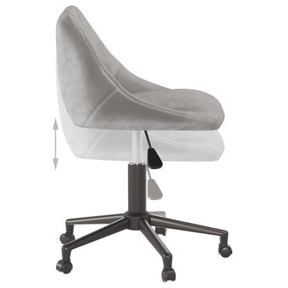 Office chair swivel velvet light gray