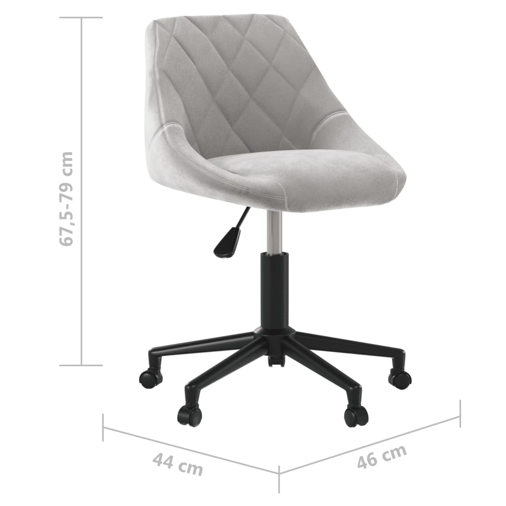 Office chair swivel velvet light gray