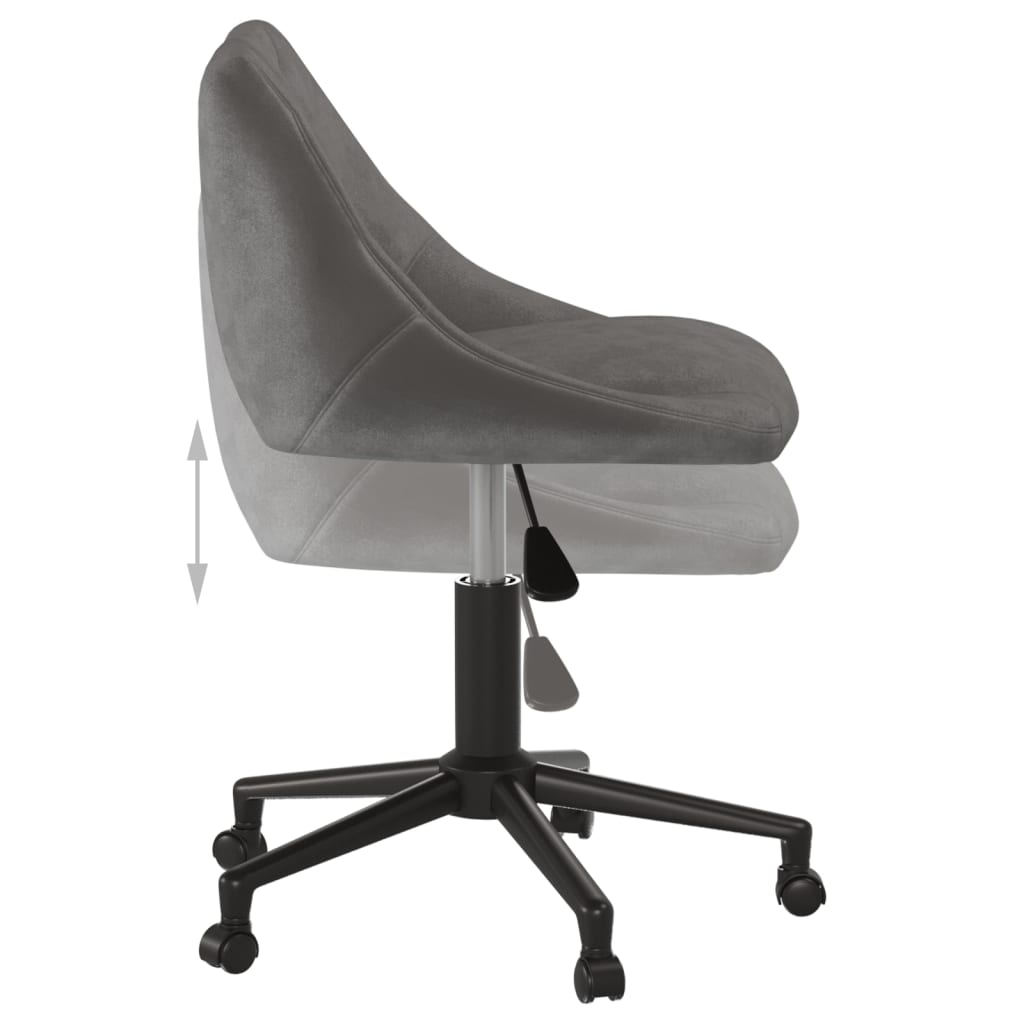 Office chair swivel velvet dark gray