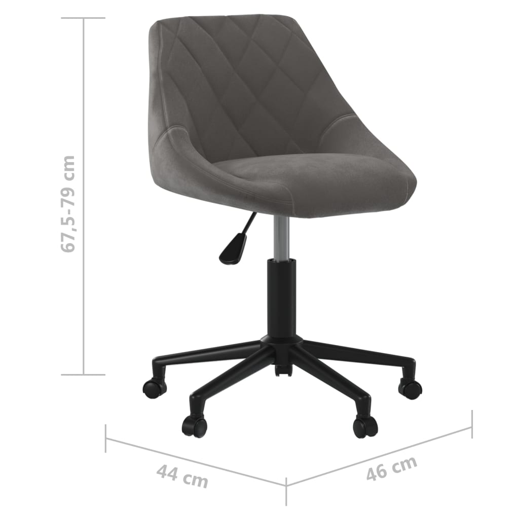 Office chair swivel velvet dark gray