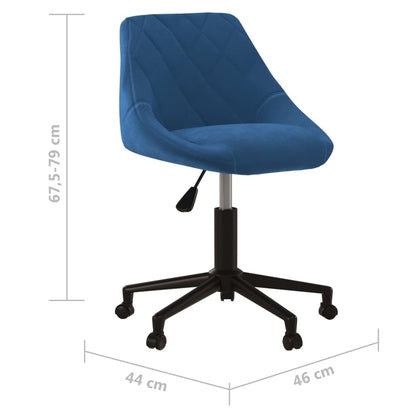 Office chair swivel velvet blue