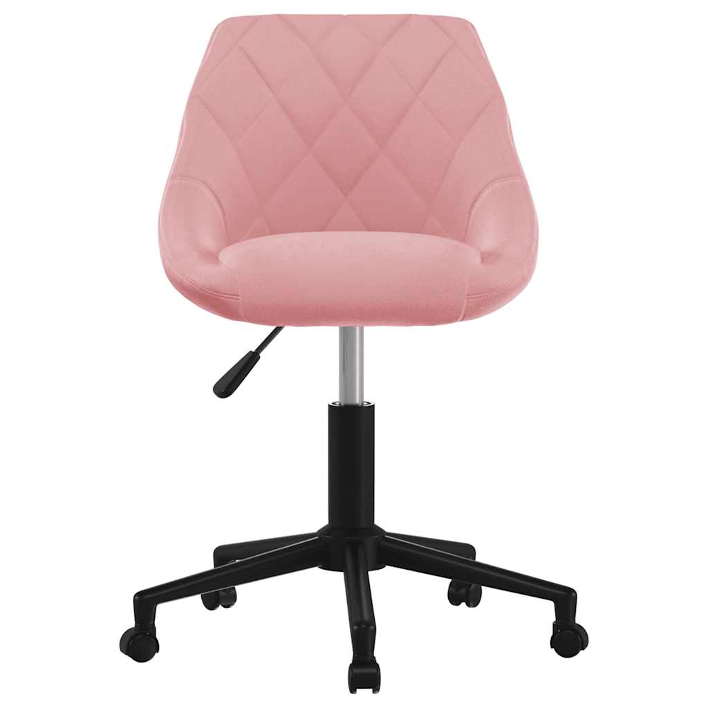 Kantoorstoel draaibaar fluweel roze