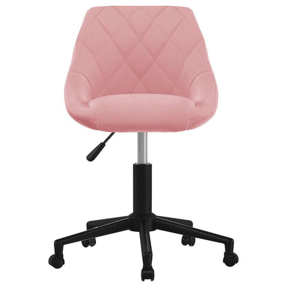 Kantoorstoel draaibaar fluweel roze