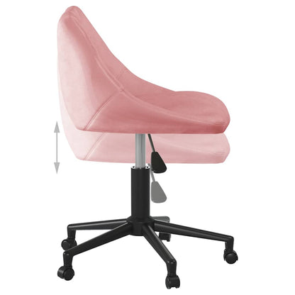 Kantoorstoel draaibaar fluweel roze