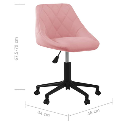 Kantoorstoel draaibaar fluweel roze