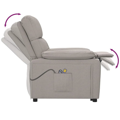 Massagestoel elektrisch stof taupe