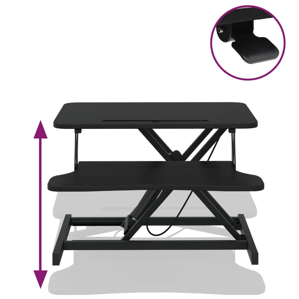 Bureau verstelbaar 60x40x(13-41,5) cm staal en bewerkt hout