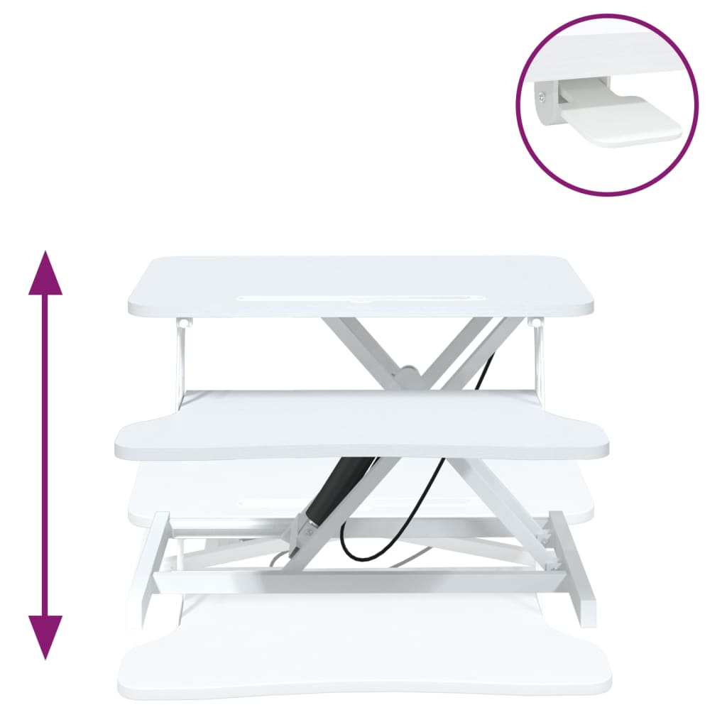 Bureau verstelbaar 60x40x(13-41,5) cm staal en bewerkt hout