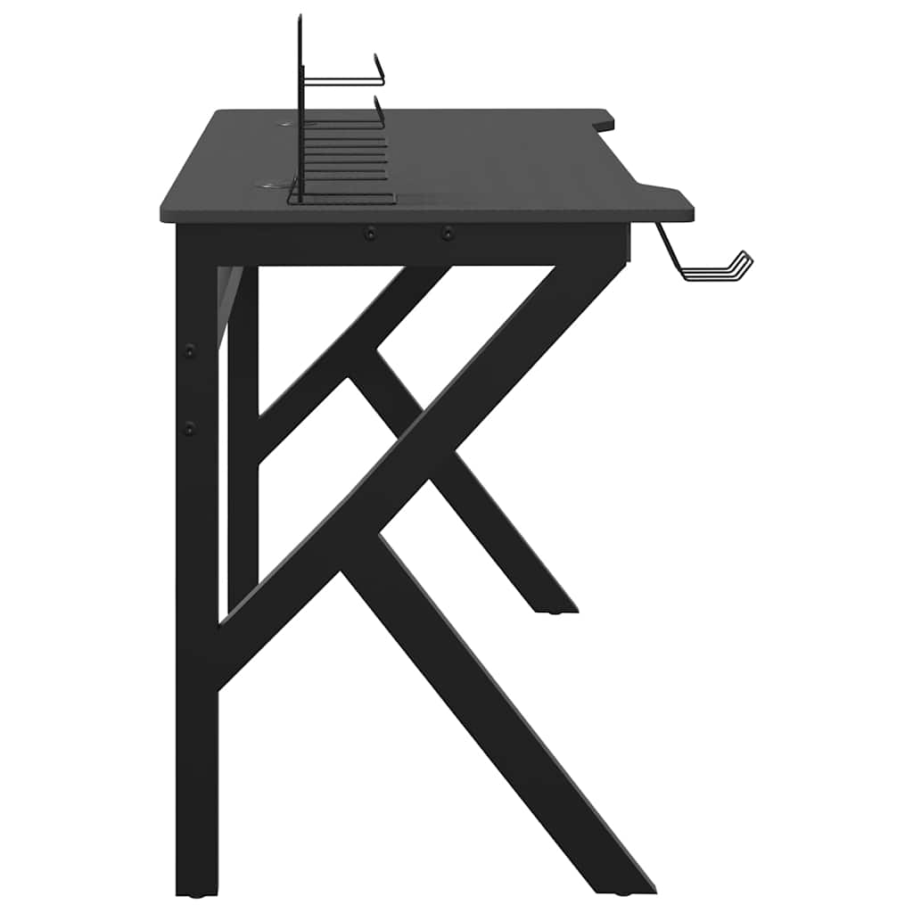 Gamingbureau met K-vormige poten 110x60x75 cm zwart