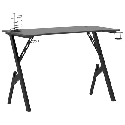 Gaming desk with Y-shaped legs 110x60x75 cm black