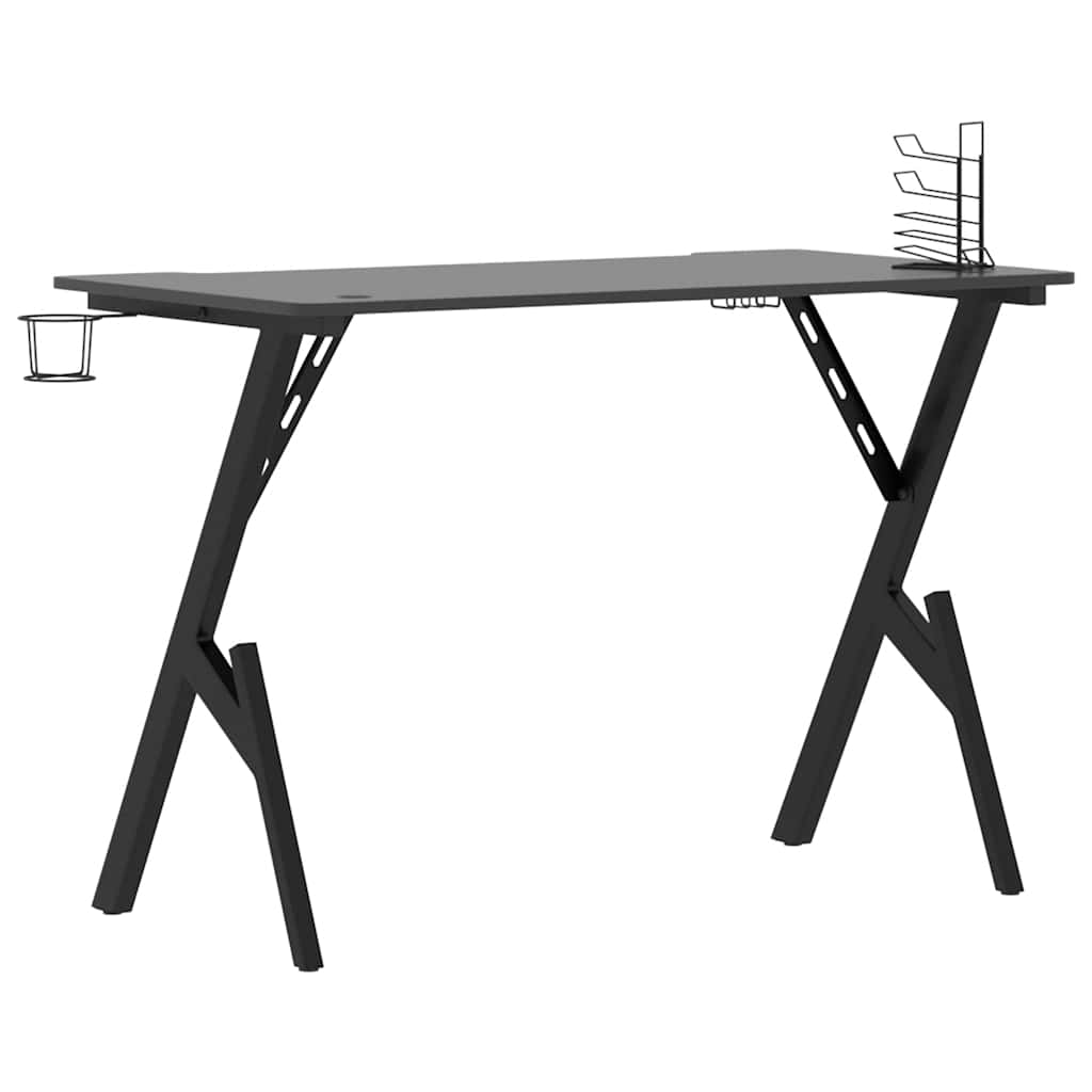 Gaming desk with Y-shaped legs 110x60x75 cm black