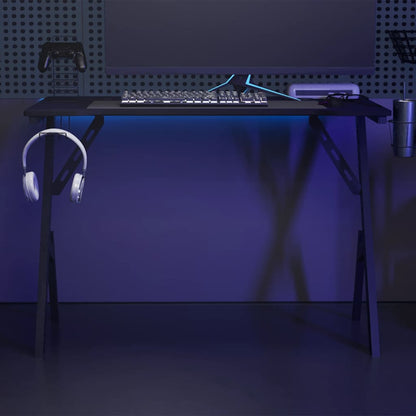 Gaming desk with Y-shaped legs 110x60x75 cm black