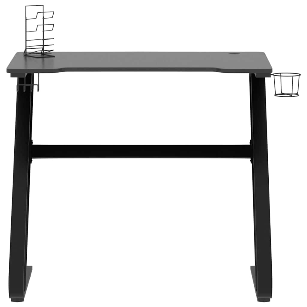 Gaming desk with ZZ-shaped legs 90x60x75 cm black