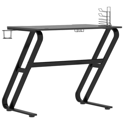 Gaming desk with ZZ-shaped legs 90x60x75 cm black