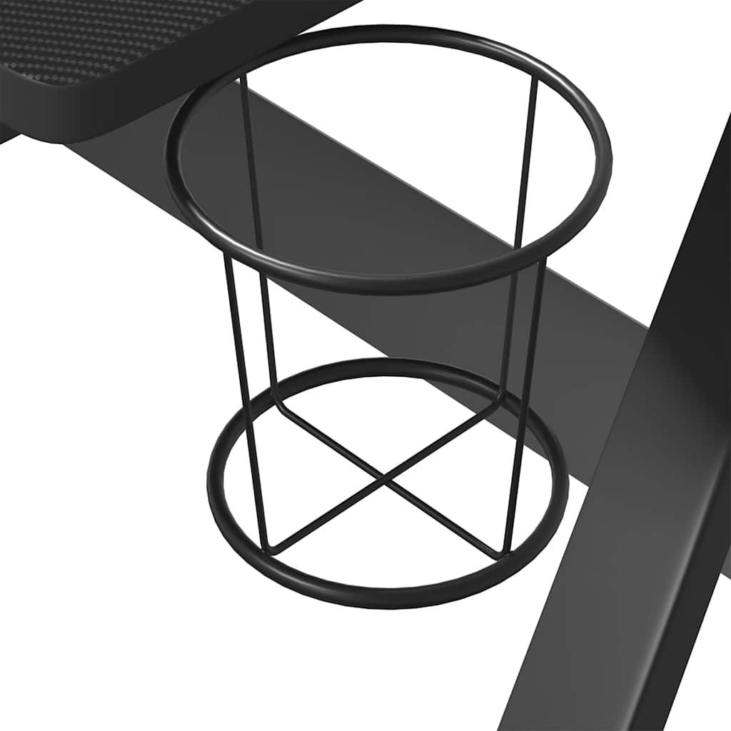 Gaming desk with ZZ-shaped legs 90x60x75 cm black