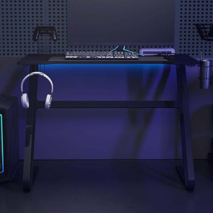 Gamingbureau met ZZ-vormige poten 110x60x75 cm zwart