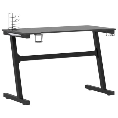 Gaming desk with Z-shaped legs LED 110x60x75 cm black
