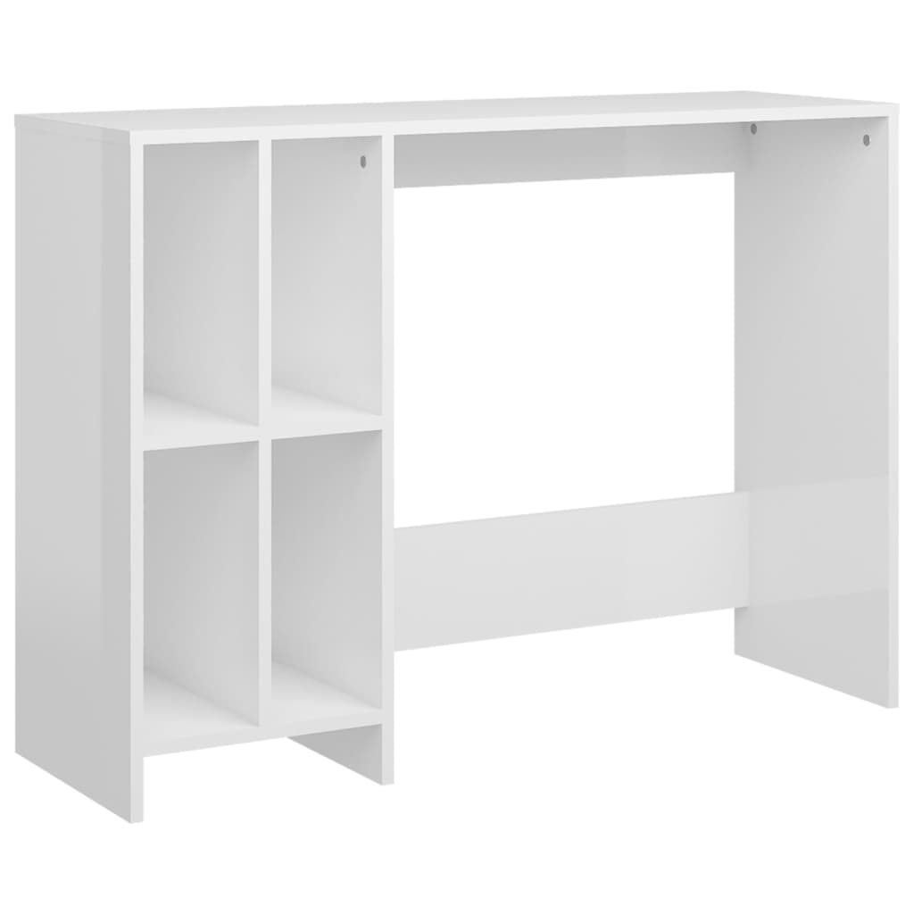 Desk 102.5x35x75 cm chipboard high-gloss white