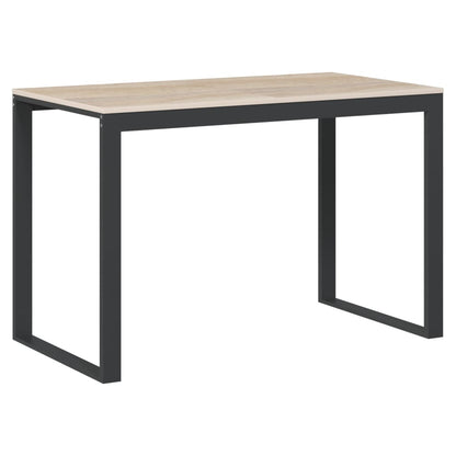 Computer desk 110x60x73 cm chipboard black and oak colored
