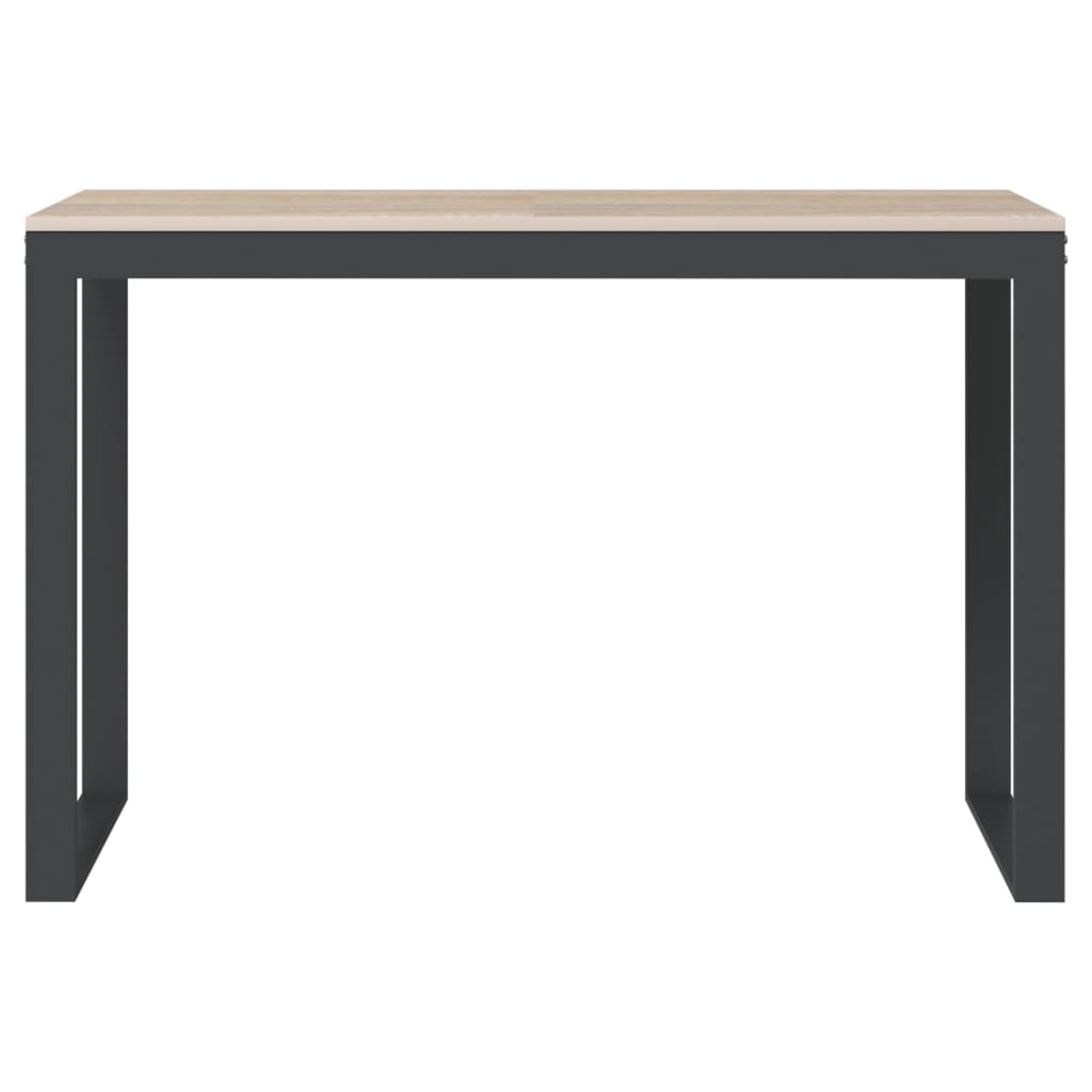 Computer desk 110x60x73 cm chipboard black and oak colored