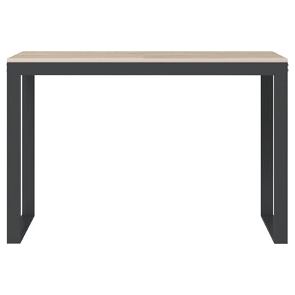 Computer desk 110x60x73 cm chipboard black and oak colored