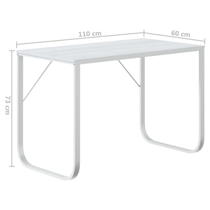 Computerbureau 110x60x73 cm spaanplaat wit