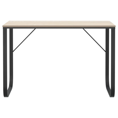 Computerbureau 110x60x73 cm spaanplaat zwart en eikenkleurig