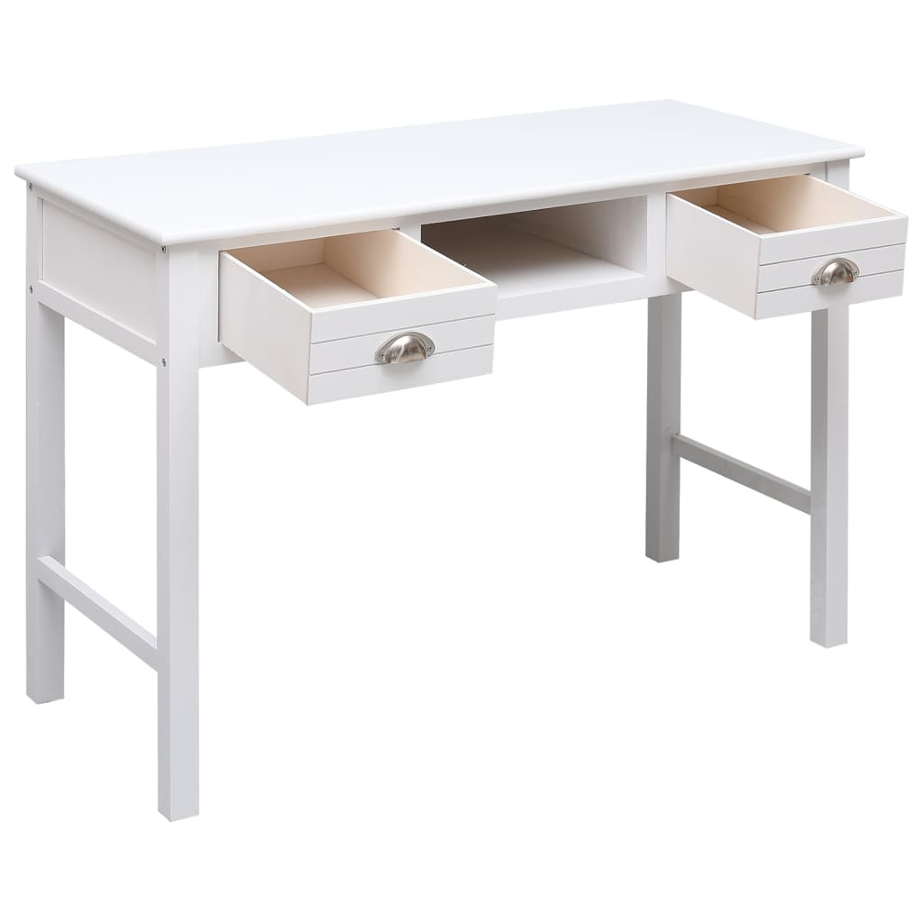 Bureau 108x45x76 cm massief paulowniahout wit