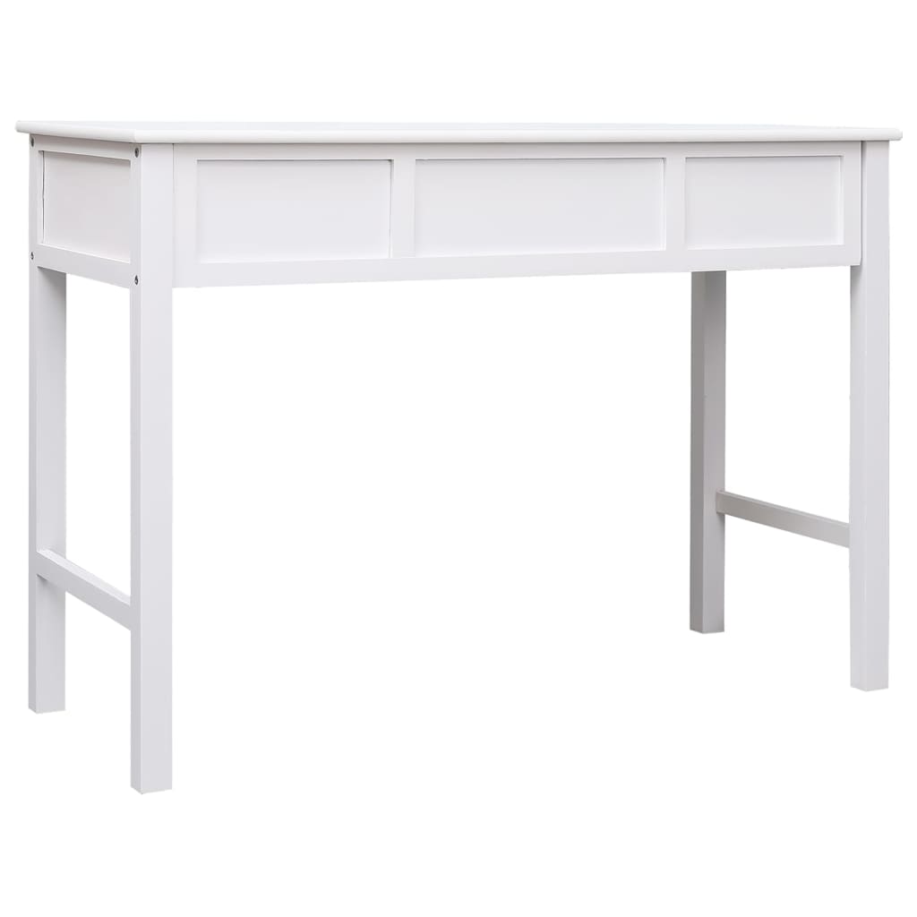 Bureau 108x45x76 cm massief paulowniahout wit