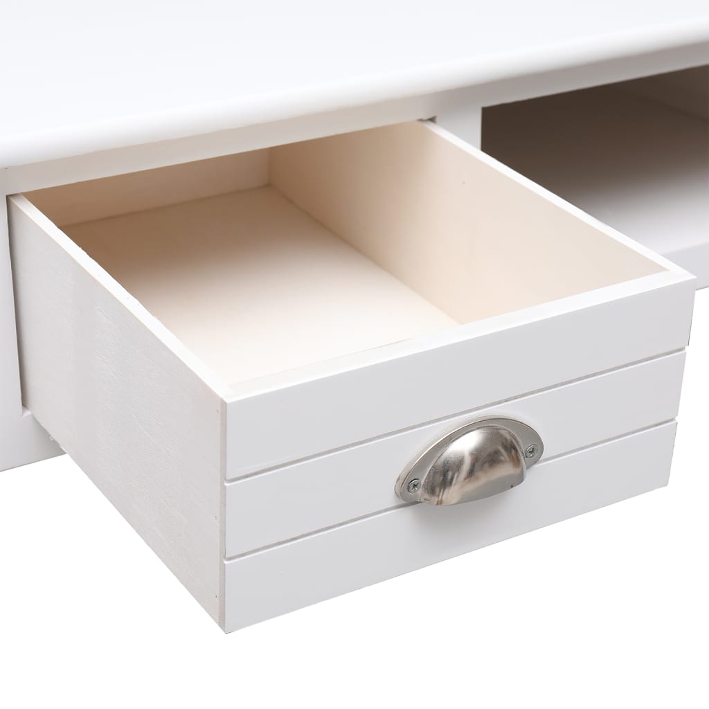 Bureau 108x45x76 cm massief paulowniahout wit