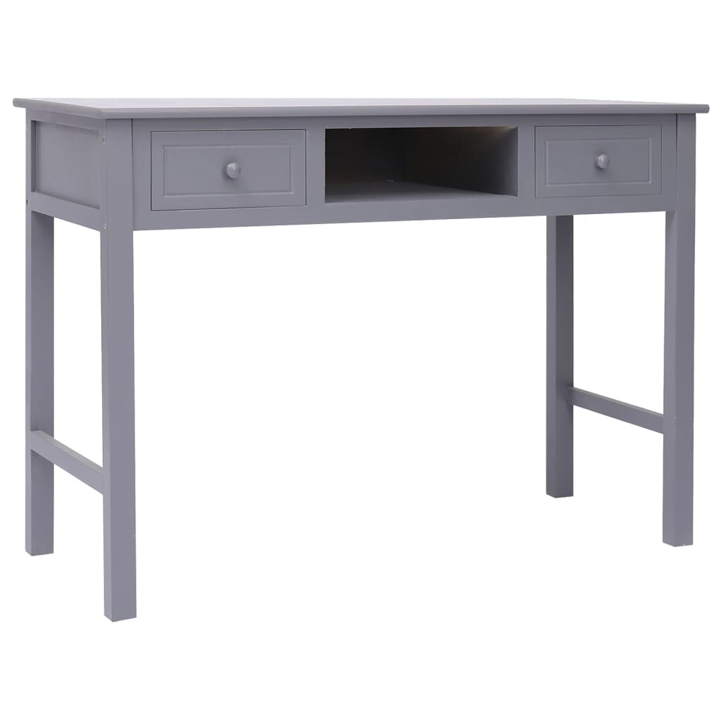 Desk 108x45x76 cm solid paulownia wood grey