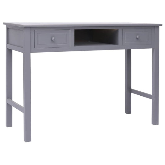 Desk 108x45x76 cm solid paulownia wood grey