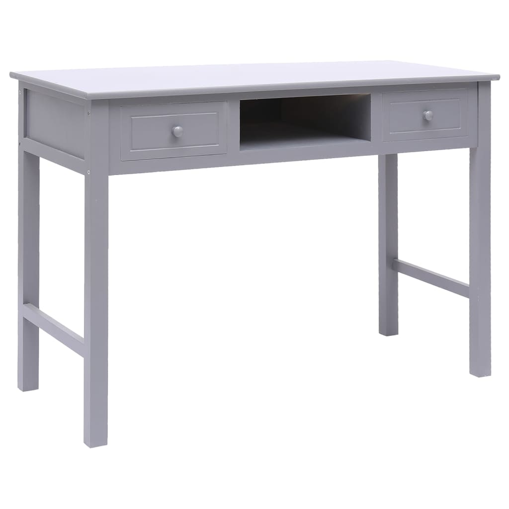 Desk 108x45x76 cm solid paulownia wood grey
